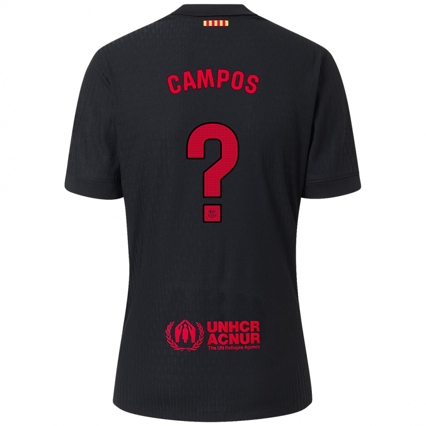 Kinder Alex Campos #0 Schwarz Rot Auswärtstrikot Trikot 2024/25 T-Shirt Österreich