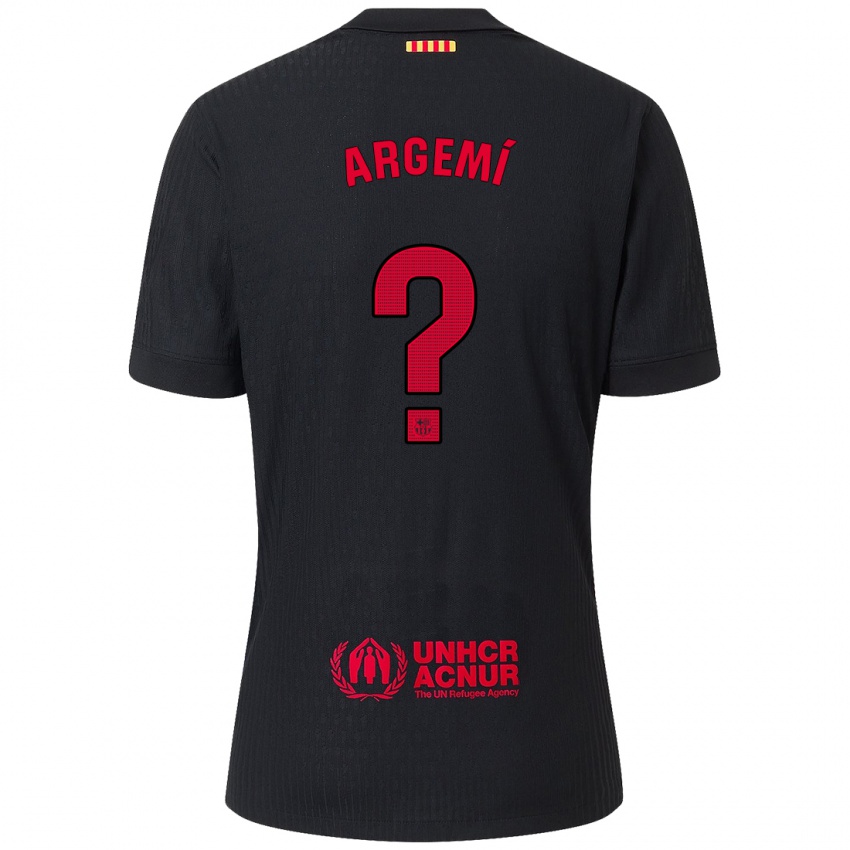 Kinder Adam Argemí #0 Schwarz Rot Auswärtstrikot Trikot 2024/25 T-Shirt Österreich