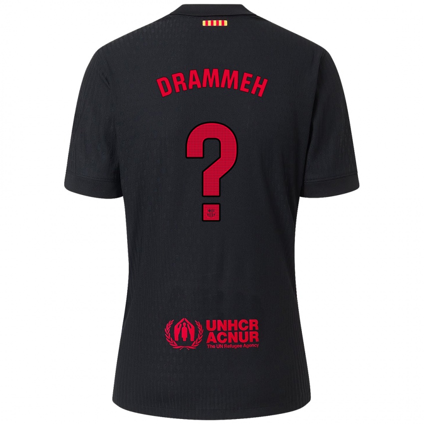 Kinder Alieu Drammeh #0 Schwarz Rot Auswärtstrikot Trikot 2024/25 T-Shirt Österreich