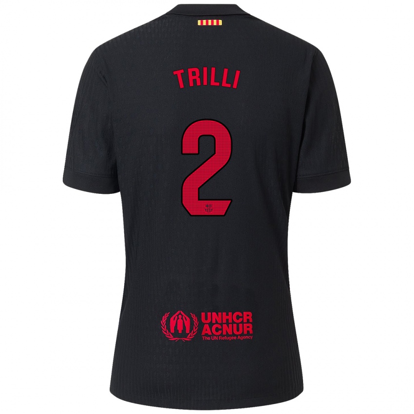 Kinder Trilli #2 Schwarz Rot Auswärtstrikot Trikot 2024/25 T-Shirt Österreich