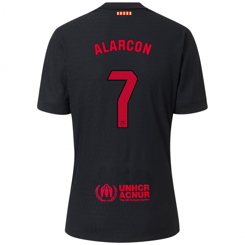 Kinder Angel Alarcon #7 Schwarz Rot Auswärtstrikot Trikot 2024/25 T-Shirt Österreich