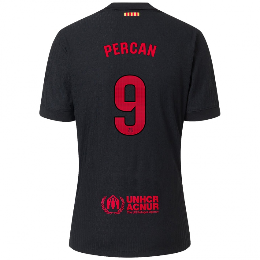 Kinder Diego Percan #9 Schwarz Rot Auswärtstrikot Trikot 2024/25 T-Shirt Österreich