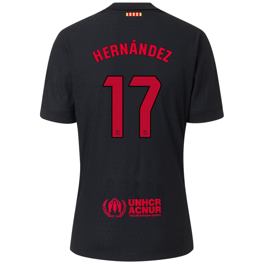 Kinder Juan Hernández #17 Schwarz Rot Auswärtstrikot Trikot 2024/25 T-Shirt Österreich