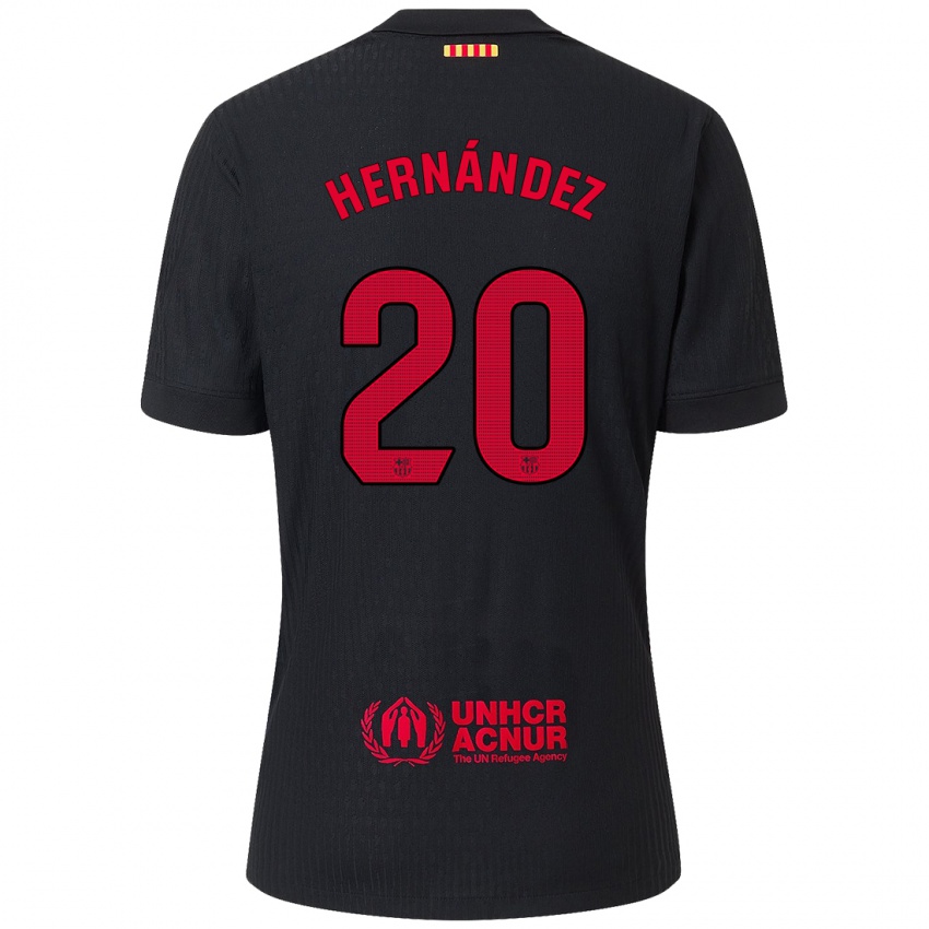 Kinder Unai Hernández #20 Schwarz Rot Auswärtstrikot Trikot 2024/25 T-Shirt Österreich