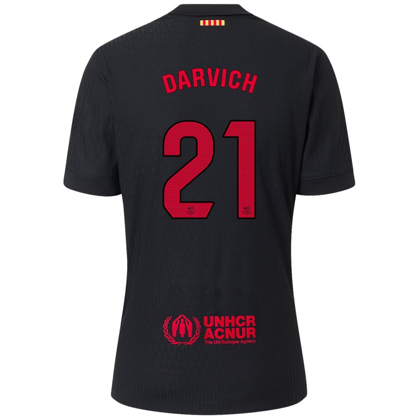 Kinder Noah Darvich #21 Schwarz Rot Auswärtstrikot Trikot 2024/25 T-Shirt Österreich