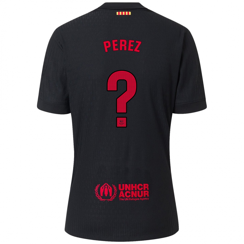 Kinder María Pérez #0 Schwarz Rot Auswärtstrikot Trikot 2024/25 T-Shirt Österreich