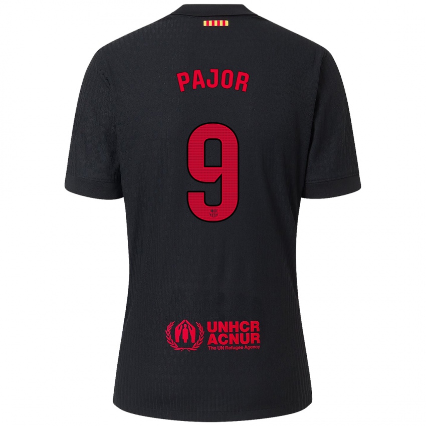 Kinder Ewa Pajor #9 Schwarz Rot Auswärtstrikot Trikot 2024/25 T-Shirt Österreich