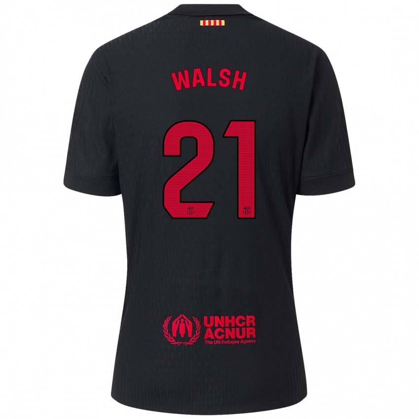 Kinder Keira Walsh #21 Schwarz Rot Auswärtstrikot Trikot 2024/25 T-Shirt Österreich