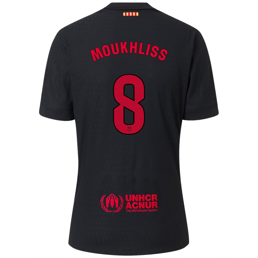 Kinder Moha Moukhliss #8 Schwarz Rot Auswärtstrikot Trikot 2024/25 T-Shirt Österreich