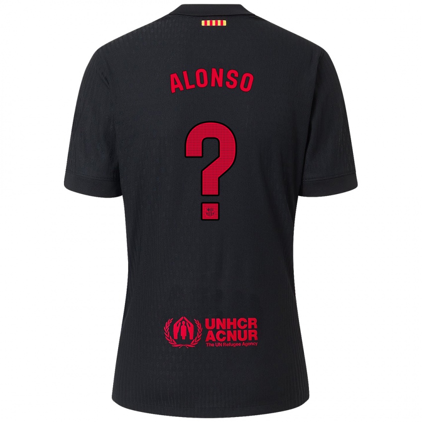 Kinder Aáron Alonso #0 Schwarz Rot Auswärtstrikot Trikot 2024/25 T-Shirt Österreich