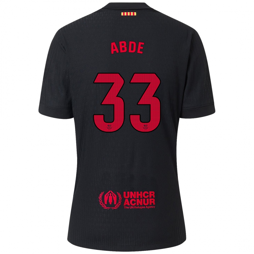 Kinder Ez Abde #33 Schwarz Rot Auswärtstrikot Trikot 2024/25 T-Shirt Österreich