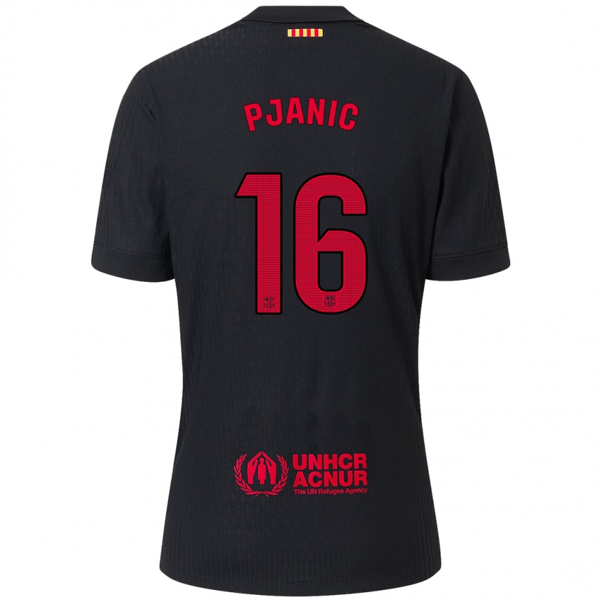 Kinder Miralem Pjanic #16 Schwarz Rot Auswärtstrikot Trikot 2024/25 T-Shirt Österreich