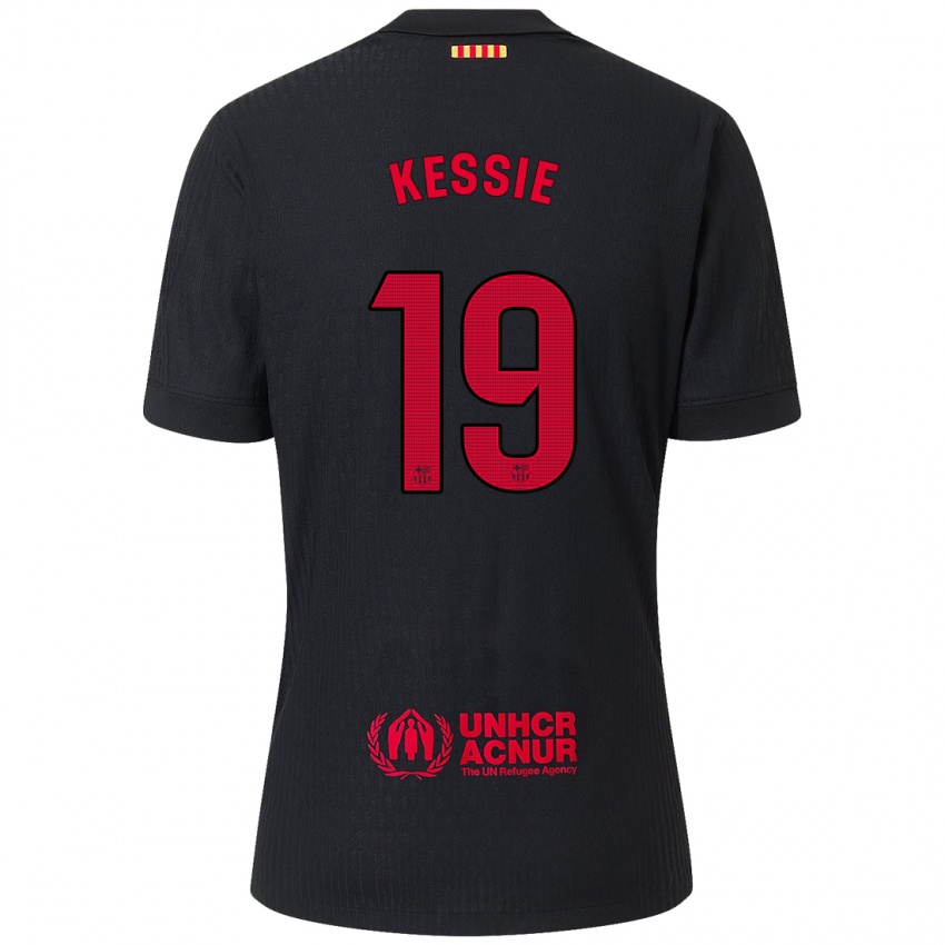 Kinder Franck Kessie #19 Schwarz Rot Auswärtstrikot Trikot 2024/25 T-Shirt Österreich