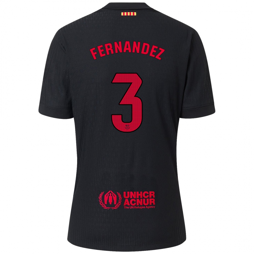 Kinder Jana Fernandez #3 Schwarz Rot Auswärtstrikot Trikot 2024/25 T-Shirt Österreich