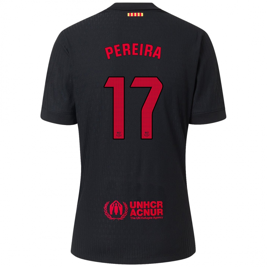 Kinder Andrea Pereira #17 Schwarz Rot Auswärtstrikot Trikot 2024/25 T-Shirt Österreich