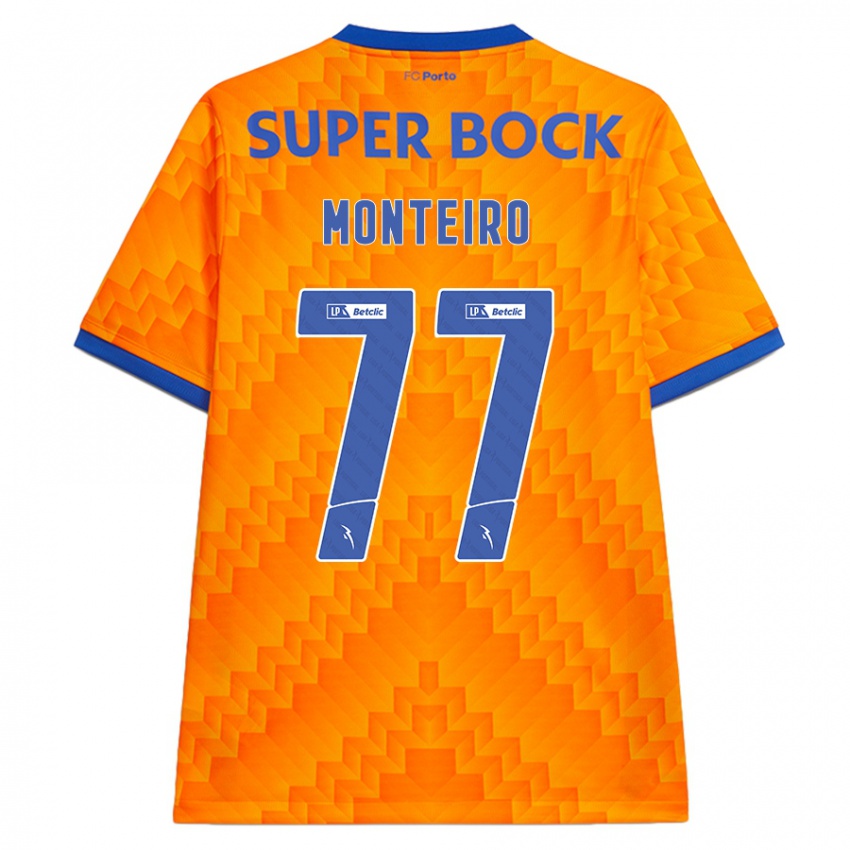 Kinder Rui Monteiro #77 Orange Auswärtstrikot Trikot 2024/25 T-Shirt Österreich