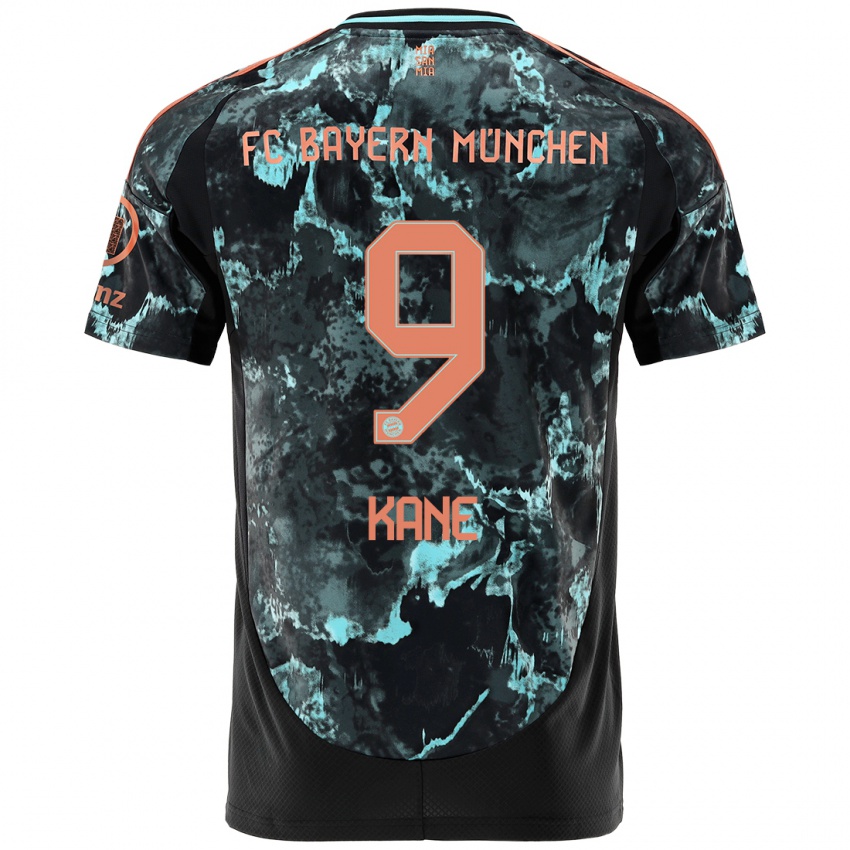 Kinder Harry Kane #9 Schwarz Auswärtstrikot Trikot 2024/25 T-Shirt Österreich