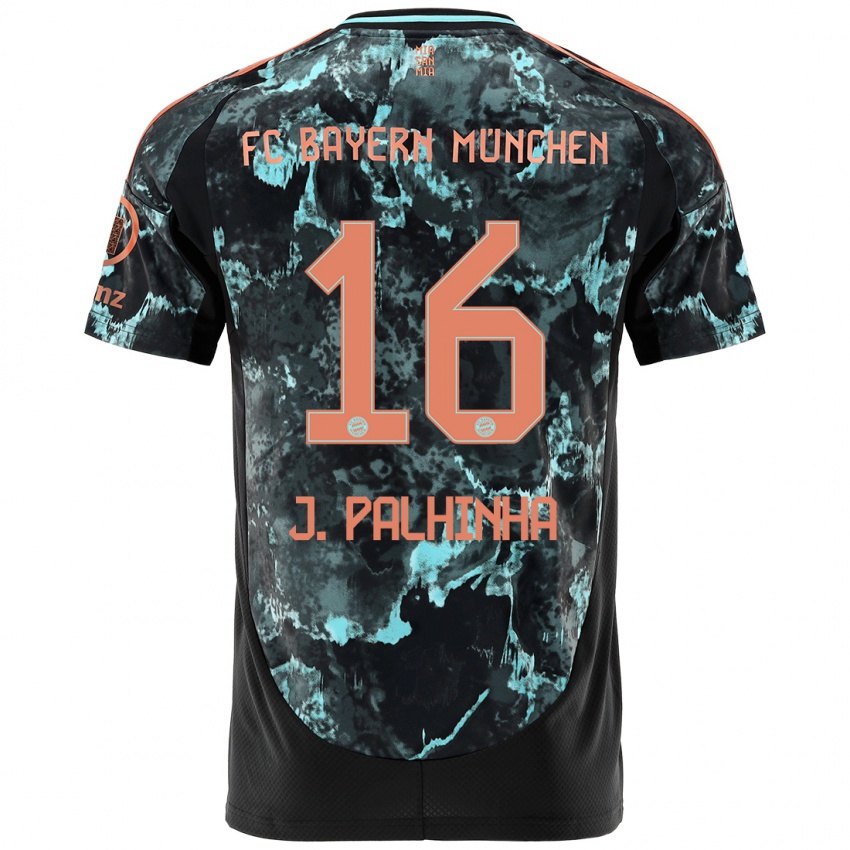 Kinder João Palhinha #16 Schwarz Auswärtstrikot Trikot 2024/25 T-Shirt Österreich