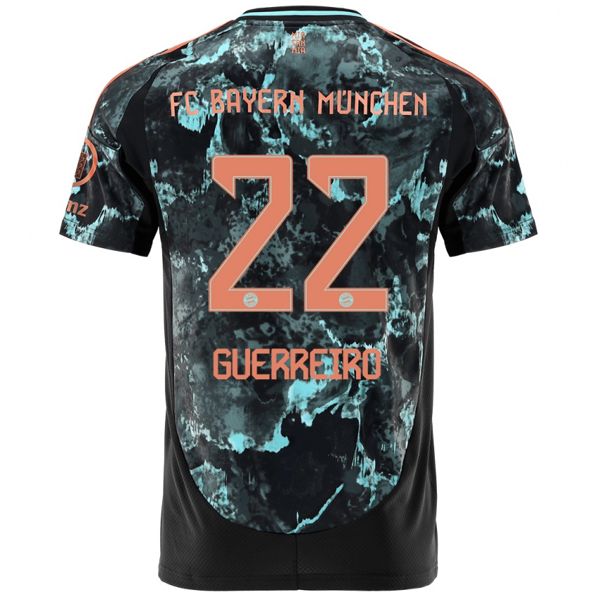 Kinder Raphael Guerreiro #22 Schwarz Auswärtstrikot Trikot 2024/25 T-Shirt Österreich