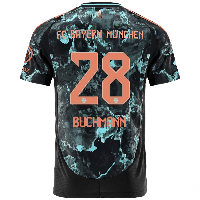 Kinder Tarek Buchmann #28 Schwarz Auswärtstrikot Trikot 2024/25 T-Shirt Österreich