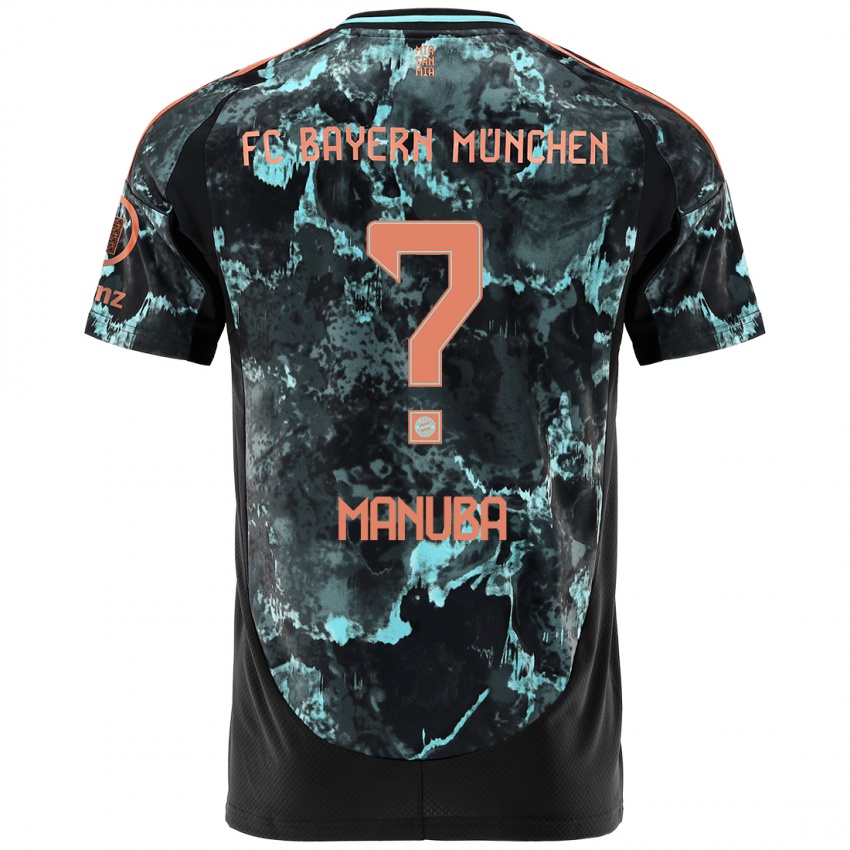 Kinder Vincent Manuba #0 Schwarz Auswärtstrikot Trikot 2024/25 T-Shirt Österreich