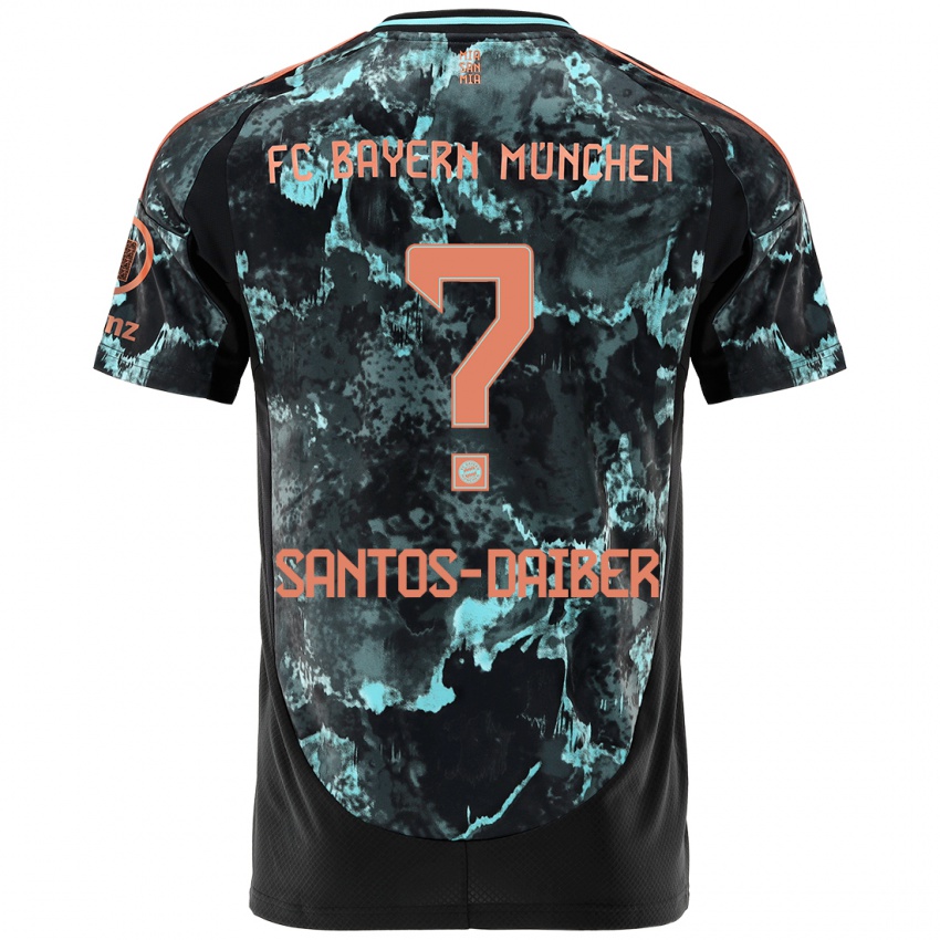 Kinder David Santos-Daiber #0 Schwarz Auswärtstrikot Trikot 2024/25 T-Shirt Österreich