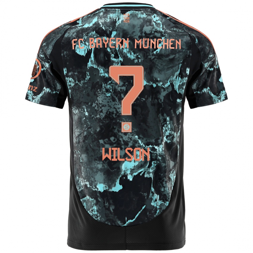 Kinder Oluwaseyi Wilson #0 Schwarz Auswärtstrikot Trikot 2024/25 T-Shirt Österreich