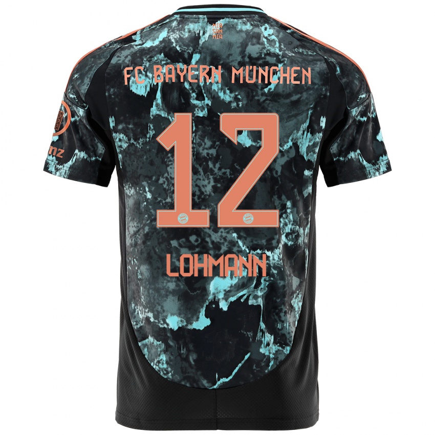 Kinder Sydney Lohmann #12 Schwarz Auswärtstrikot Trikot 2024/25 T-Shirt Österreich