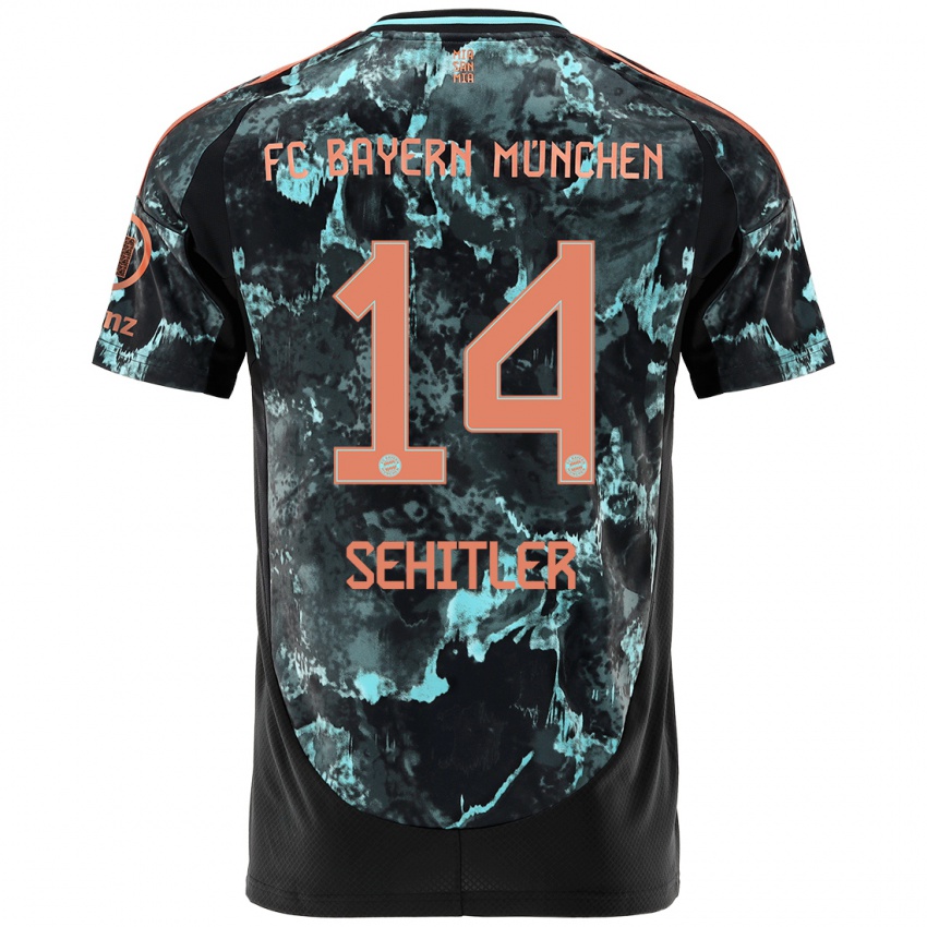 Kinder Alara Şehitler #14 Schwarz Auswärtstrikot Trikot 2024/25 T-Shirt Österreich