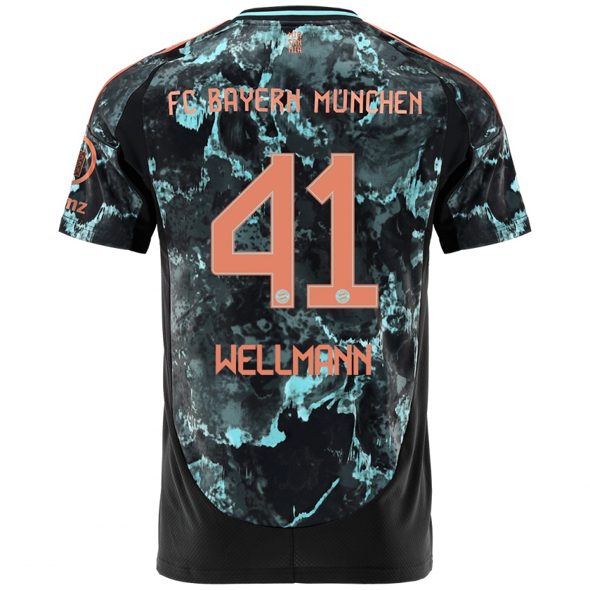 Kinder Anna Wellmann #41 Schwarz Auswärtstrikot Trikot 2024/25 T-Shirt Österreich