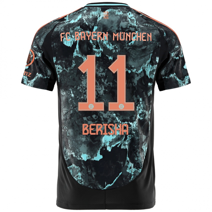 Kinder Dion Berisha #11 Schwarz Auswärtstrikot Trikot 2024/25 T-Shirt Österreich