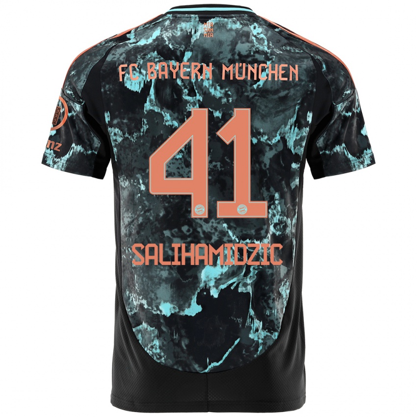 Kinder Nick Salihamidzic #41 Schwarz Auswärtstrikot Trikot 2024/25 T-Shirt Österreich