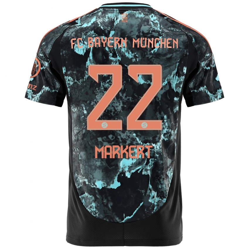 Kinder Leon Markert #22 Schwarz Auswärtstrikot Trikot 2024/25 T-Shirt Österreich