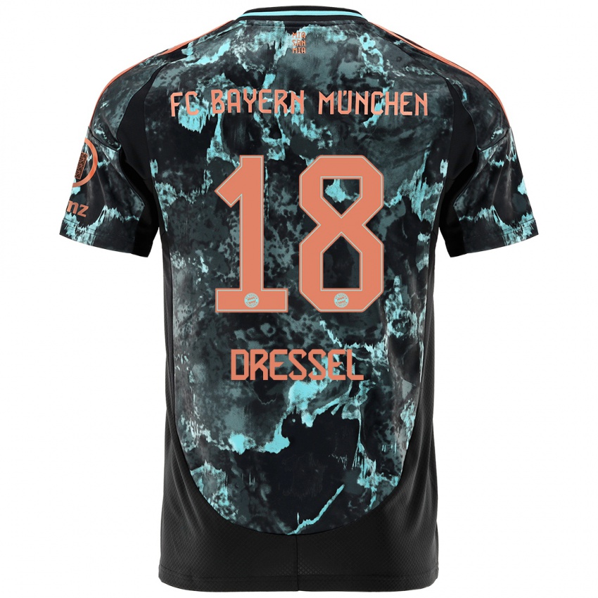 Kinder Timon Dressel #18 Schwarz Auswärtstrikot Trikot 2024/25 T-Shirt Österreich