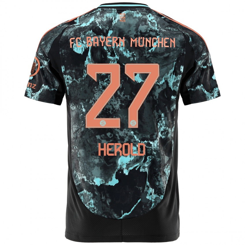 Kinder David Herold #27 Schwarz Auswärtstrikot Trikot 2024/25 T-Shirt Österreich