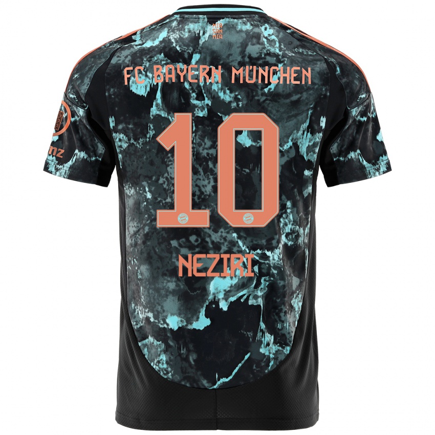 Kinder Behar Neziri #10 Schwarz Auswärtstrikot Trikot 2024/25 T-Shirt Österreich