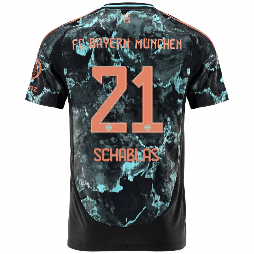 Kinder Matteo Schablas #21 Schwarz Auswärtstrikot Trikot 2024/25 T-Shirt Österreich