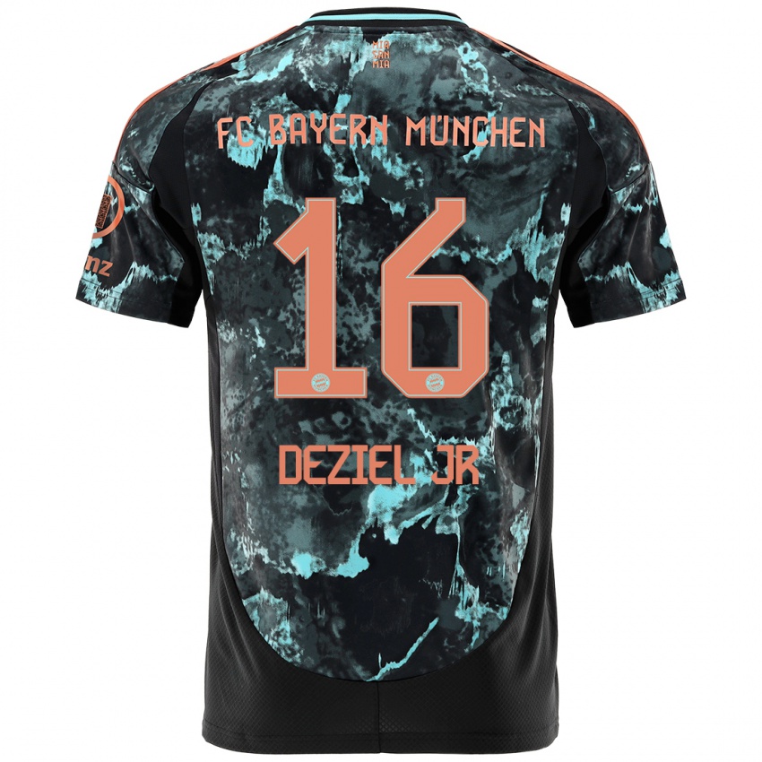 Kinder Robert Deziel Jr #16 Schwarz Auswärtstrikot Trikot 2024/25 T-Shirt Österreich