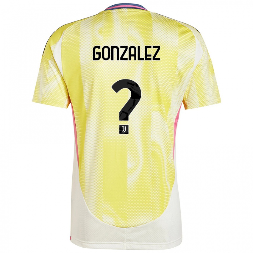 Kinder Facundo González #0 Solargelb Auswärtstrikot Trikot 2024/25 T-Shirt Österreich