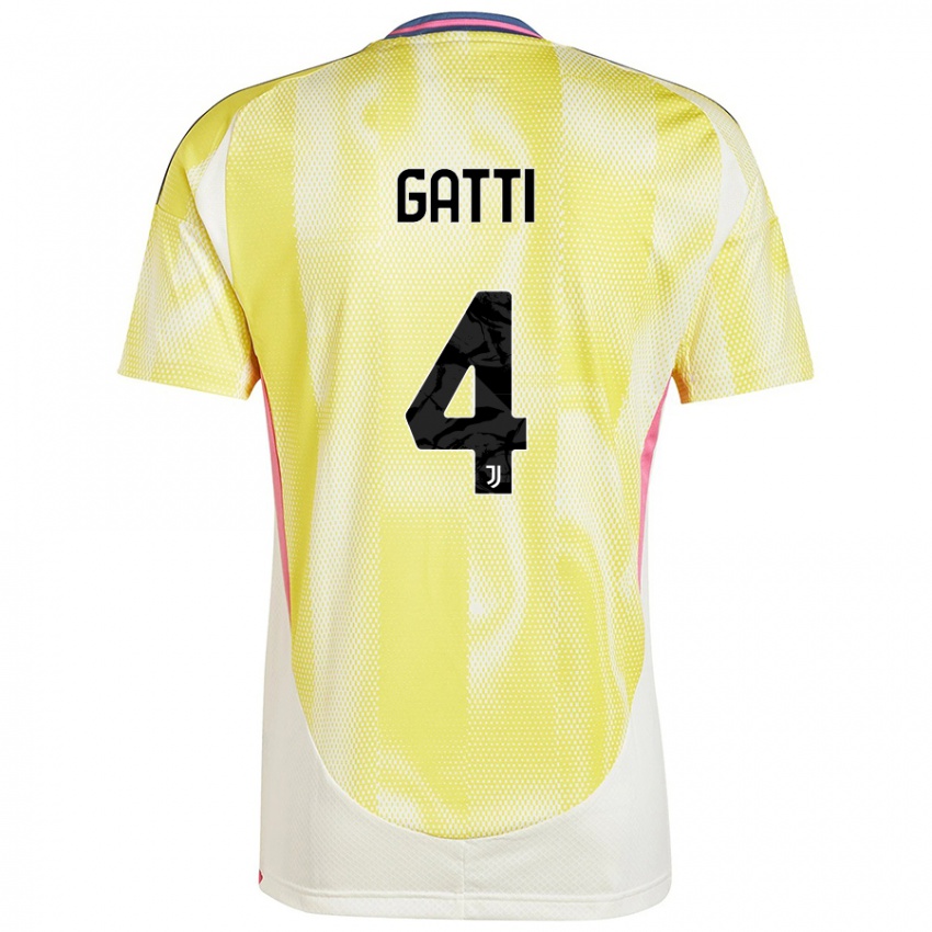 Kinder Federico Gatti #4 Solargelb Auswärtstrikot Trikot 2024/25 T-Shirt Österreich