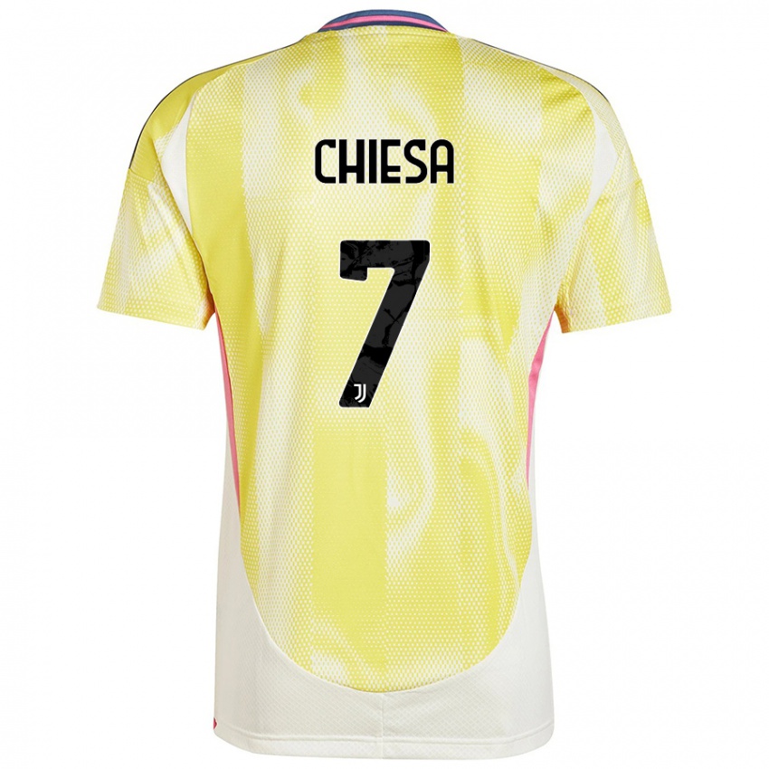 Kinder Federico Chiesa #7 Solargelb Auswärtstrikot Trikot 2024/25 T-Shirt Österreich