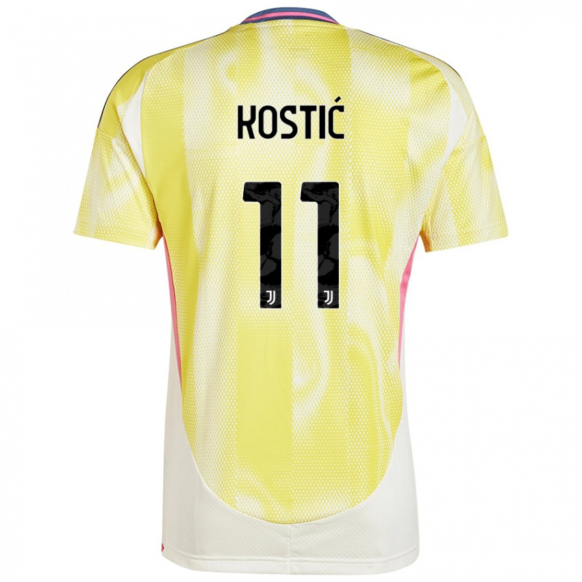 Kinder Filip Kostic #11 Solargelb Auswärtstrikot Trikot 2024/25 T-Shirt Österreich