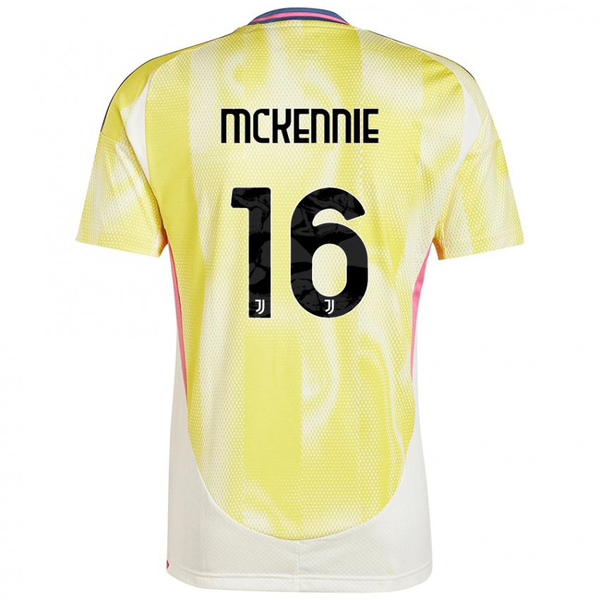 Kinder Weston Mckennie #16 Solargelb Auswärtstrikot Trikot 2024/25 T-Shirt Österreich