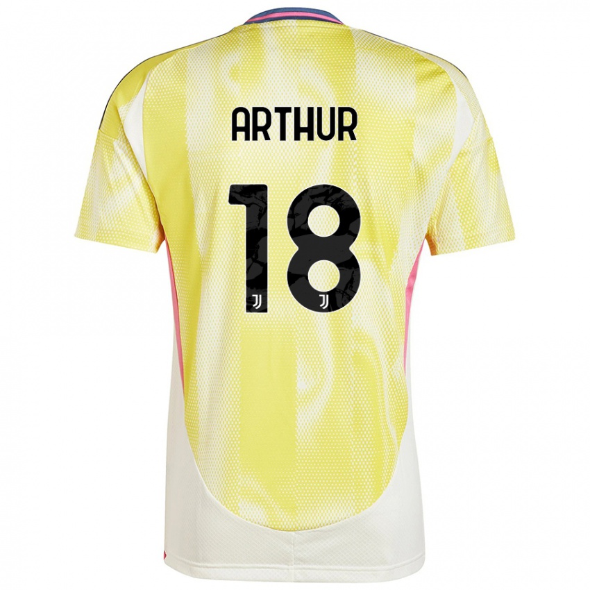 Kinder Arthur Melo #18 Solargelb Auswärtstrikot Trikot 2024/25 T-Shirt Österreich