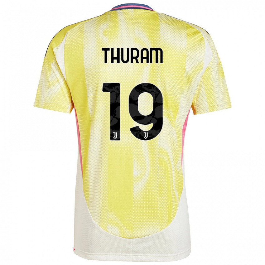 Kinder Khéphren Thuram #19 Solargelb Auswärtstrikot Trikot 2024/25 T-Shirt Österreich