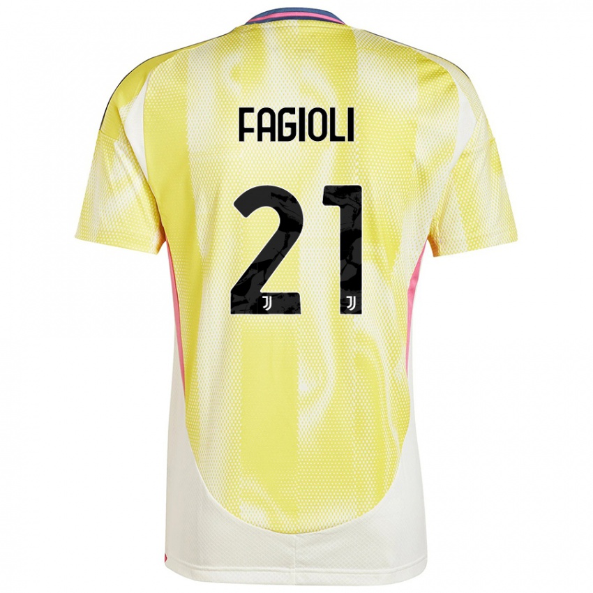 Kinder Nicolo Fagioli #21 Solargelb Auswärtstrikot Trikot 2024/25 T-Shirt Österreich