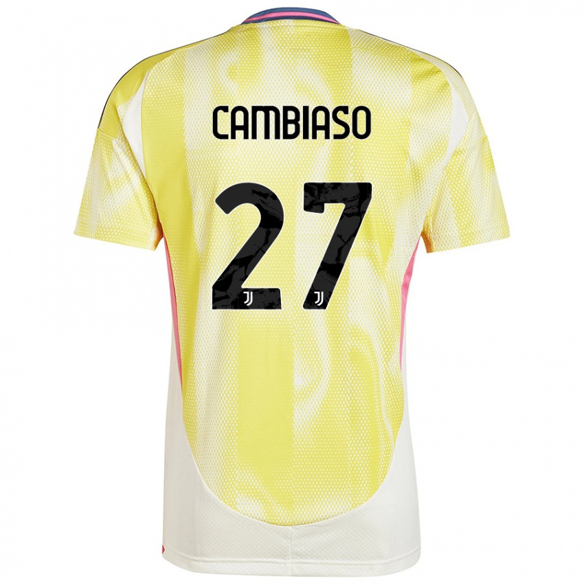 Kinder Andrea Cambiaso #27 Solargelb Auswärtstrikot Trikot 2024/25 T-Shirt Österreich