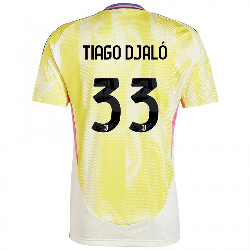 Kinder Tiago Djaló #33 Solargelb Auswärtstrikot Trikot 2024/25 T-Shirt Österreich