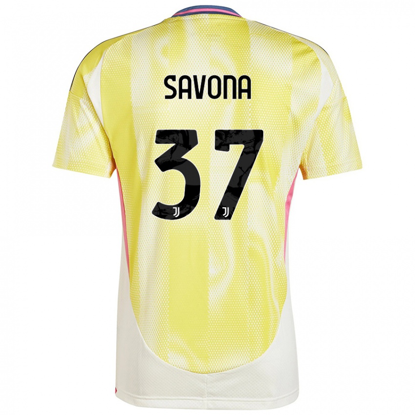 Kinder Nicolo Savona #37 Solargelb Auswärtstrikot Trikot 2024/25 T-Shirt Österreich