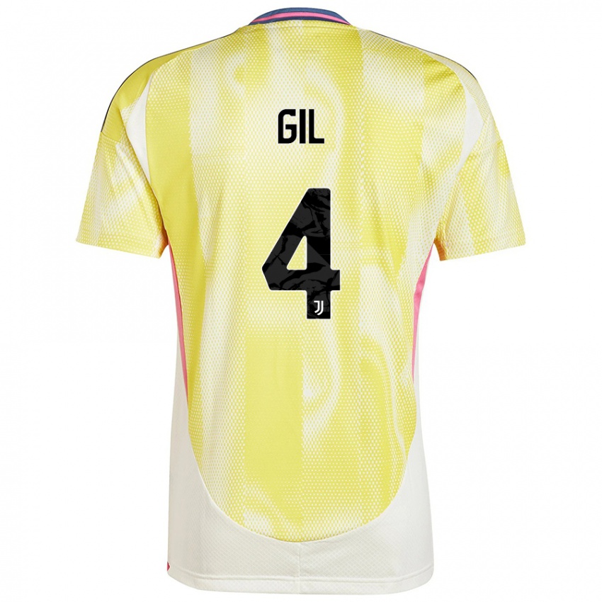 Kinder Javier Gil #4 Solargelb Auswärtstrikot Trikot 2024/25 T-Shirt Österreich